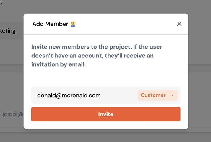Invite client